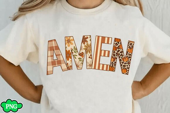 Amen Faux Embroidery PNG & Amen Fall PNG