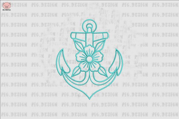 Anchor and Flower Embroidery