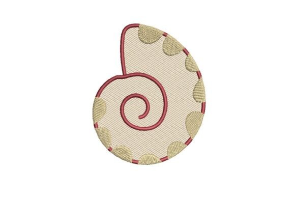 Beige Swirl Shell Embroidery Design