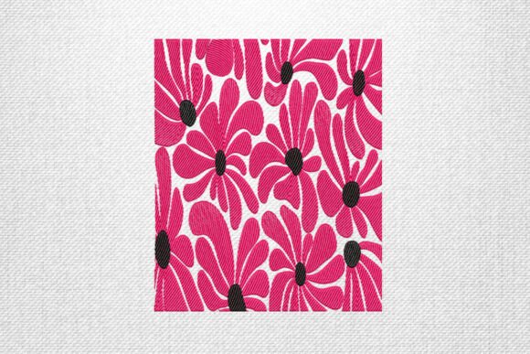 Bold Daisy Pattern Machine Embroidery