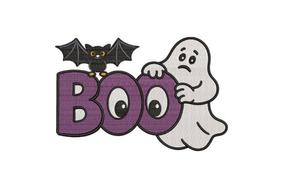 Boo Ghost Halloween Embroidery