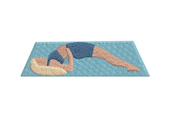 Bridge Pose Yoga Embroidery Design
