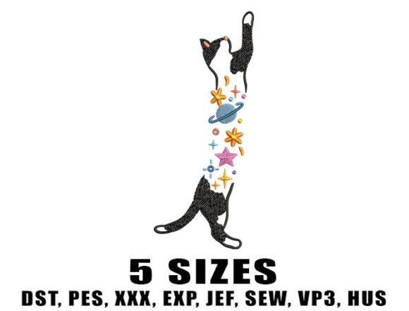 Celestial Cat Embroidery Designs