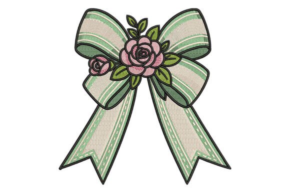 Charming Rose Bow Embroidery