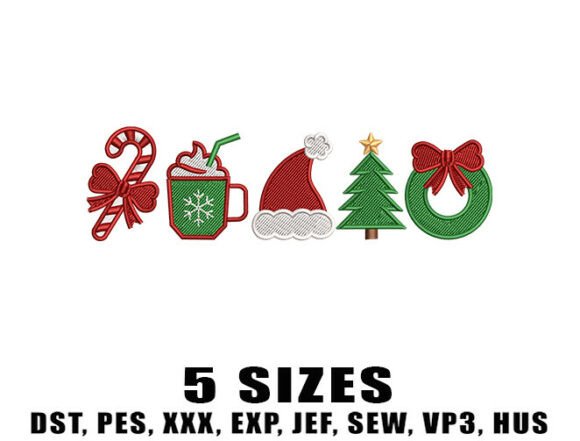 Christmas Icon Set Embroidery Design