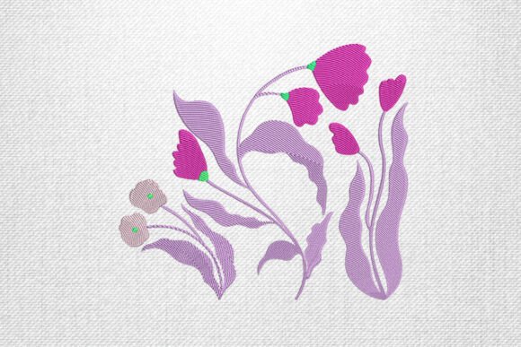 Elegant Floral Bloom Embroidery Design
