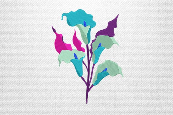 Elegant Leafy Floral Embroidery Design