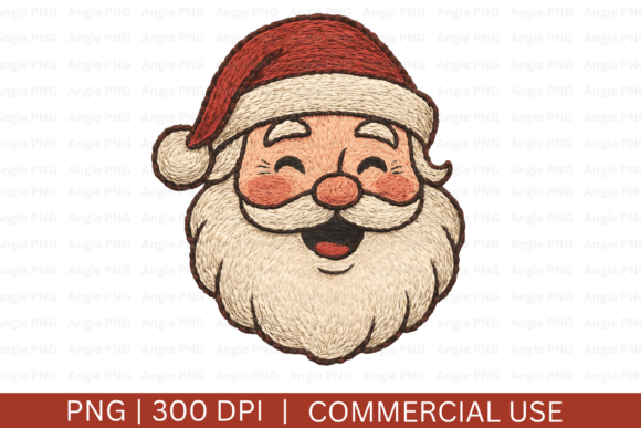 Embroidery Santa Clause Head PNG