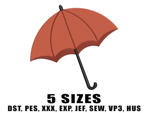Fall Umbrella Embroidery Design