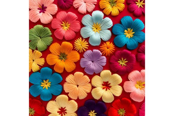 Floral Embroidery Summer Flower