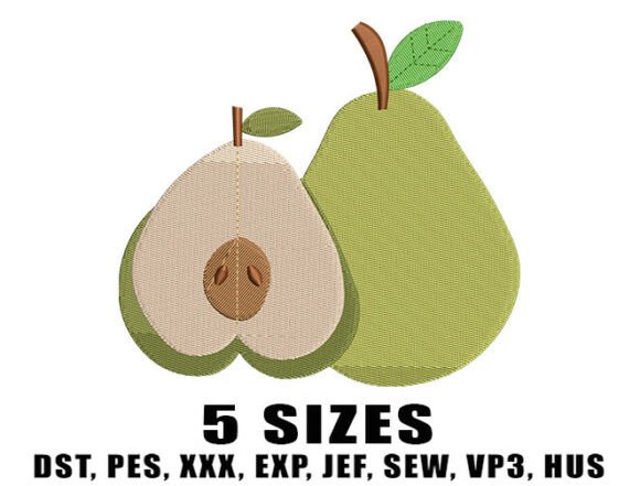 Fruit Pear Embroidery Design
