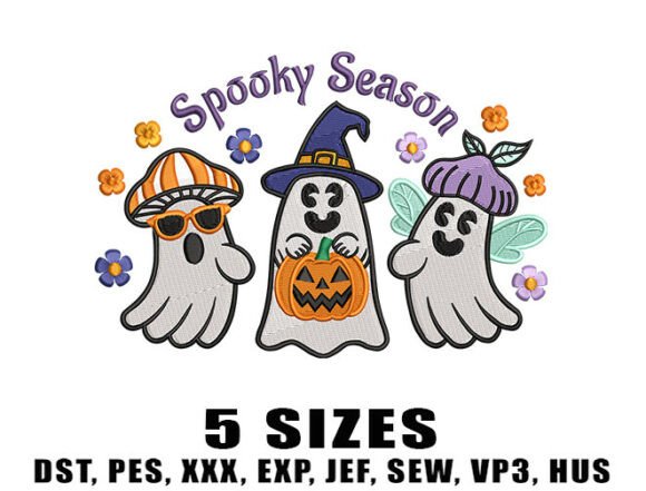 Fun Ghost Embroidery Design