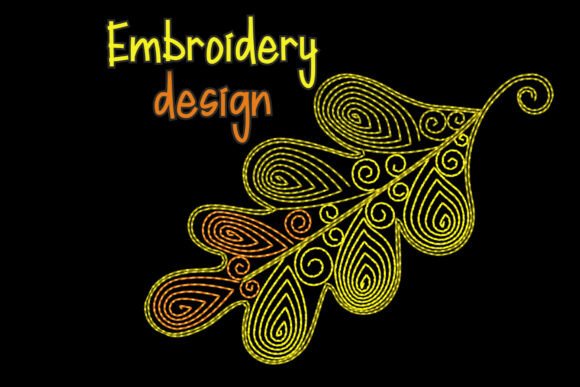 Golden Harvest Leaf Embroidery Design
