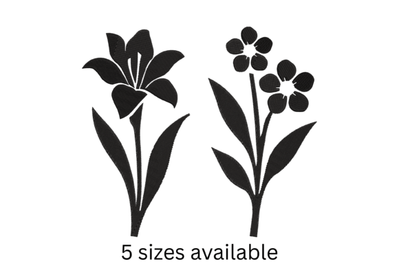 Lily Daisy Embroidery Design