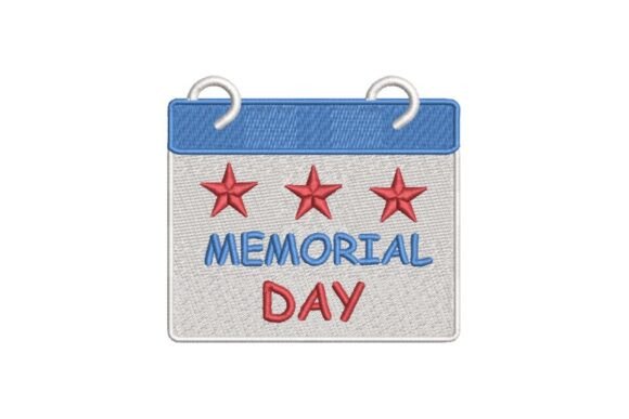 Memorial Day Calendar Embroidery Design