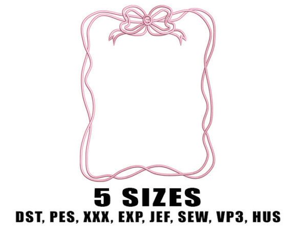 Pink Bow Gift Embroidery Design