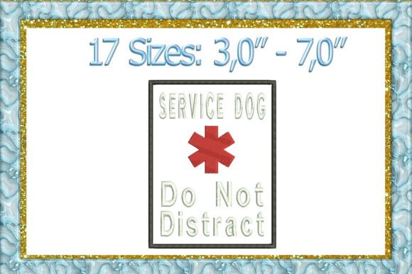 Service Dog Applique Embroidery Design