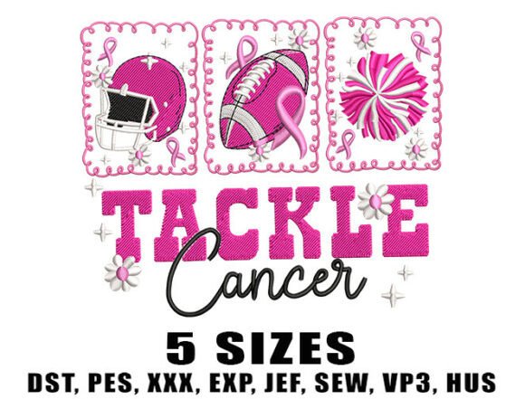 Tackle Cancer Embroidery Design