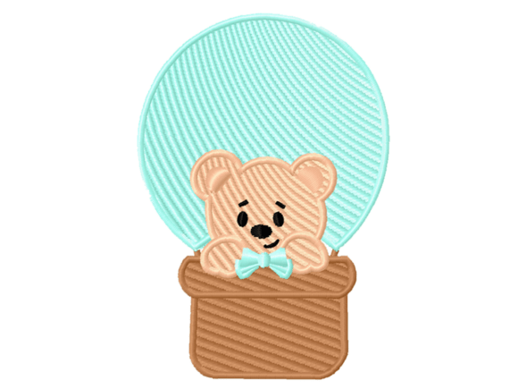 Teddy Bear in Balloon Embroidery Design