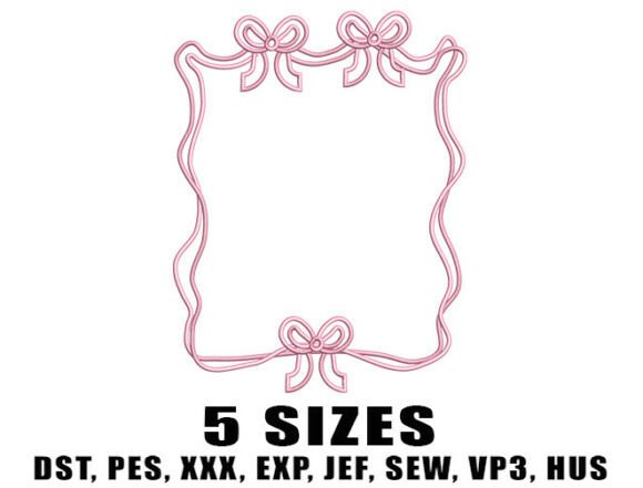 Triple Bow Frame Embroidery Design
