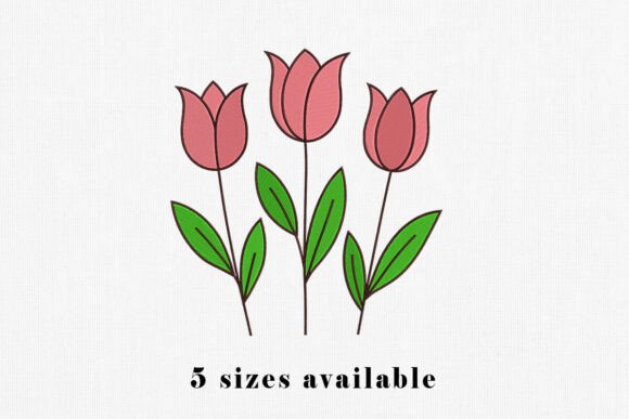 Tulip Flower Embroidery Design