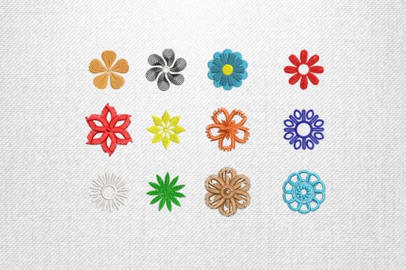 Vibrant Colorful Floral Embroidery Set