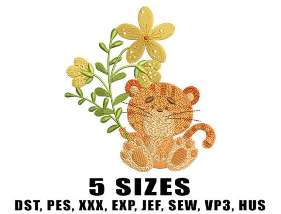 Wild Tiger Embroidery Design